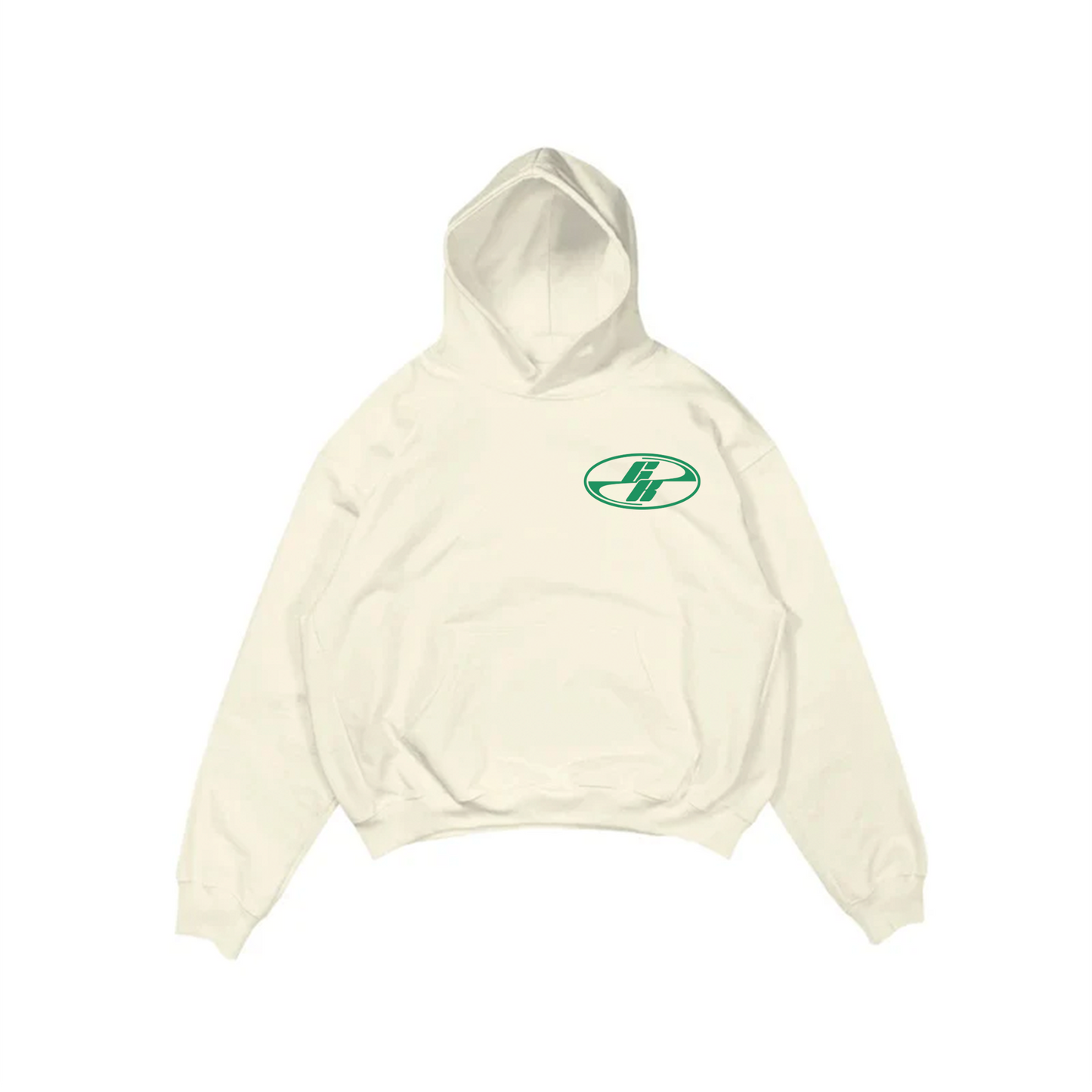 GREEN GR OVAL HOODIE - Cream