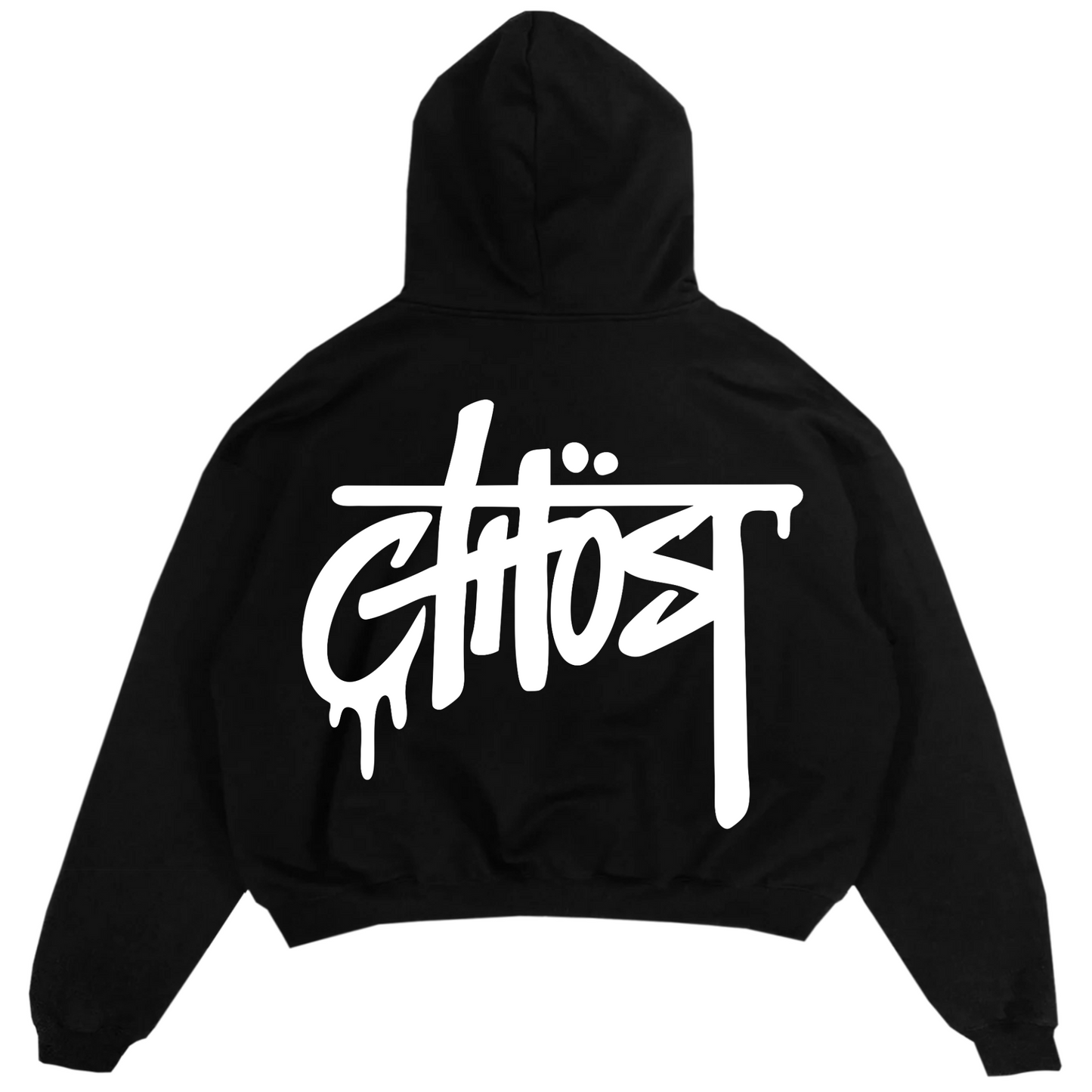 GRAPHITE GHOST HOODIE - Black