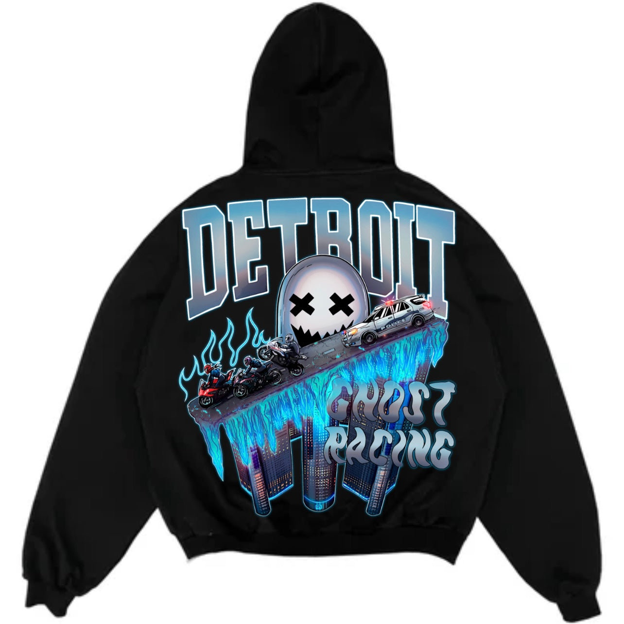 DETROIT GHOST HOODIE - Black – Ghost Racing