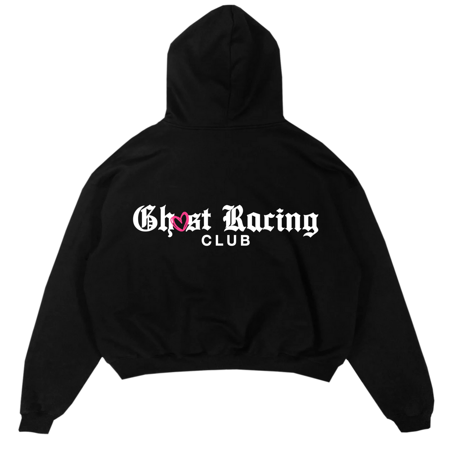 OLD ENGLISH HEART HOODIE - Black – Ghost Racing