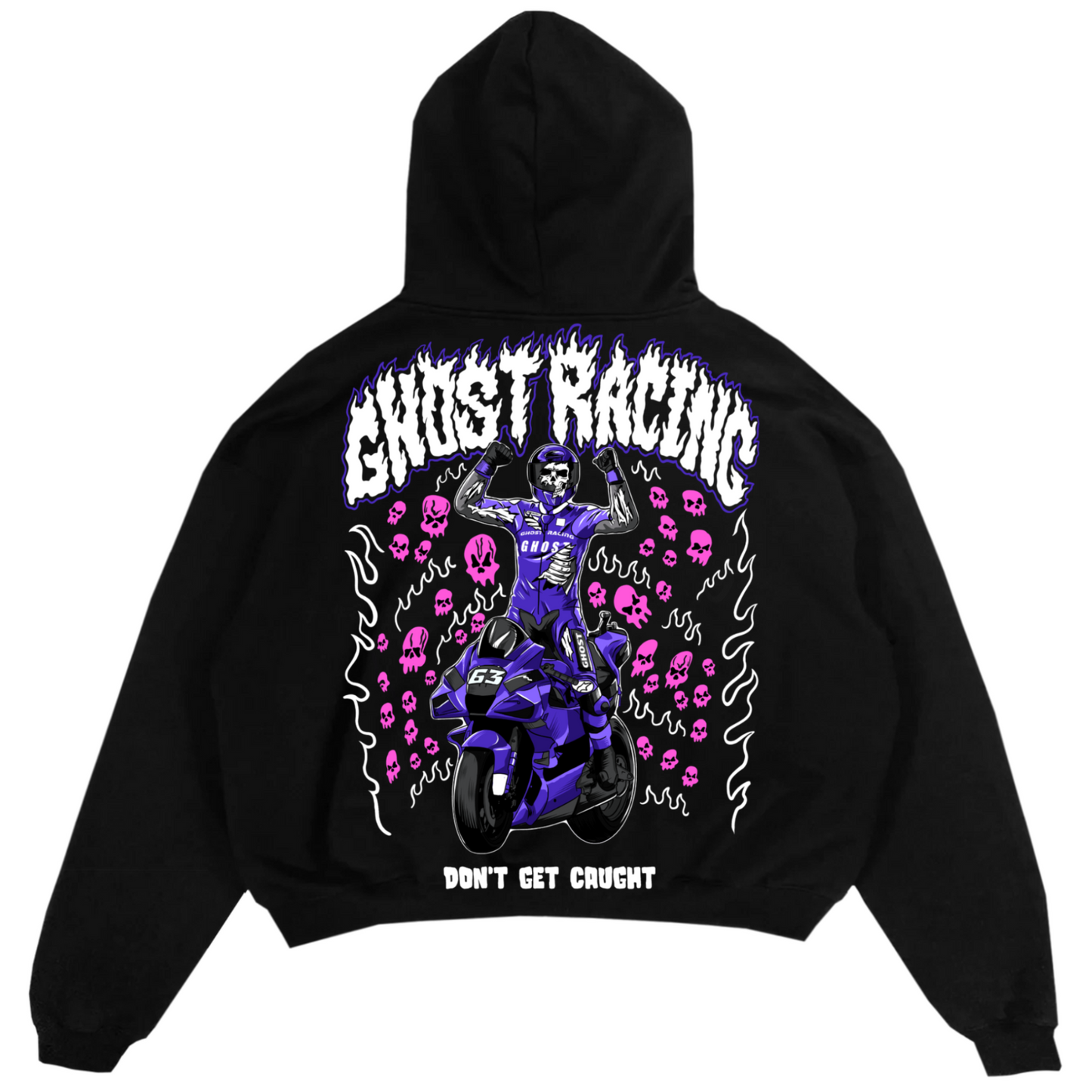 PURPLE CHAMPION GHOST HOODIE - Black