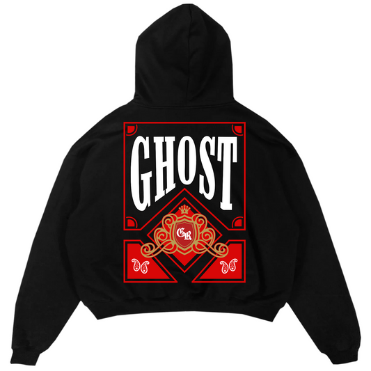 RED PLAYING CARD HOODIE - Black