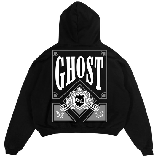 WHITE PLAYING CARD GHOST HOODIE - Black