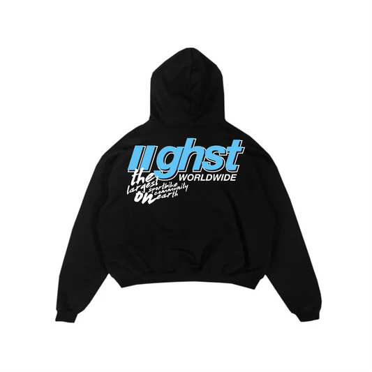 GHST BABY BLUE HOODIE - Black