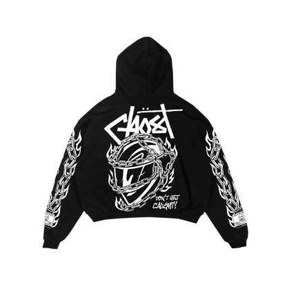 LOCKED HELMET HOODIE - Black