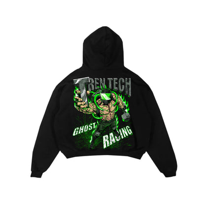 ROIDED OUT BIKER HOODIE - Black