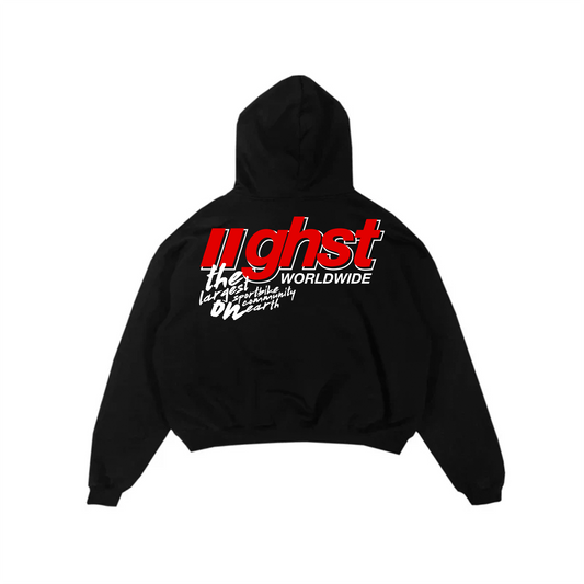 GHST RED HOODIE - Black