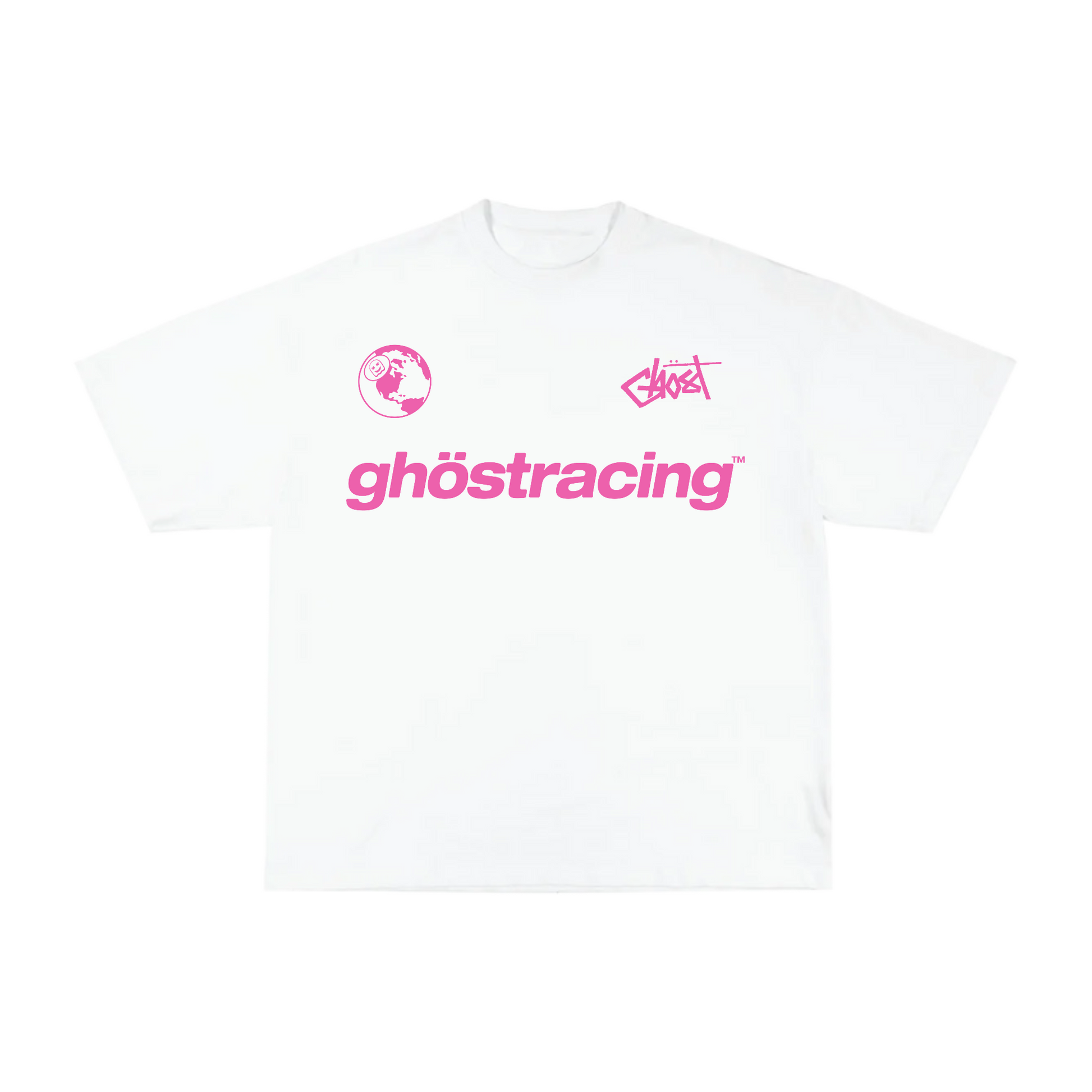 GHOST GIRL PINK SHIRT - White – Ghost Racing