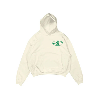 GREEN GR OVAL HOODIE - Cream