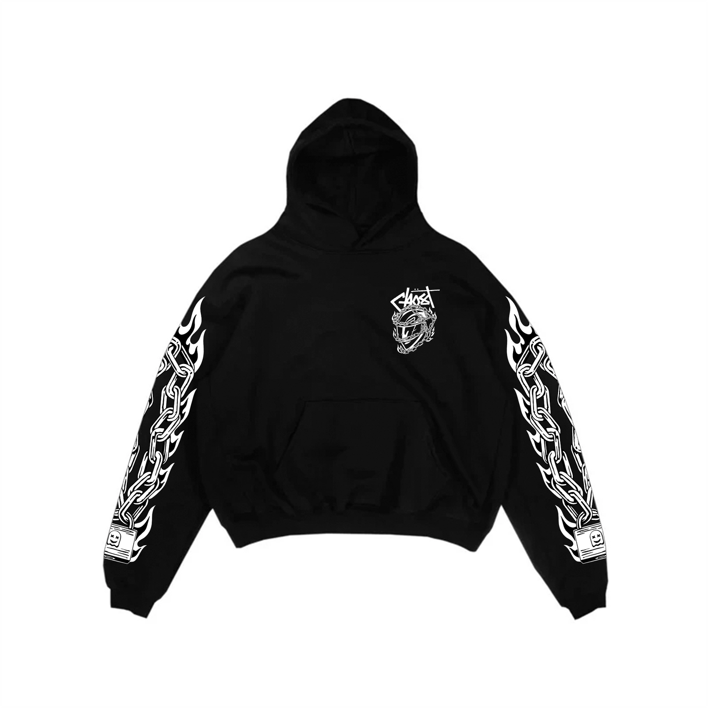 LOCKED HELMET HOODIE - Black