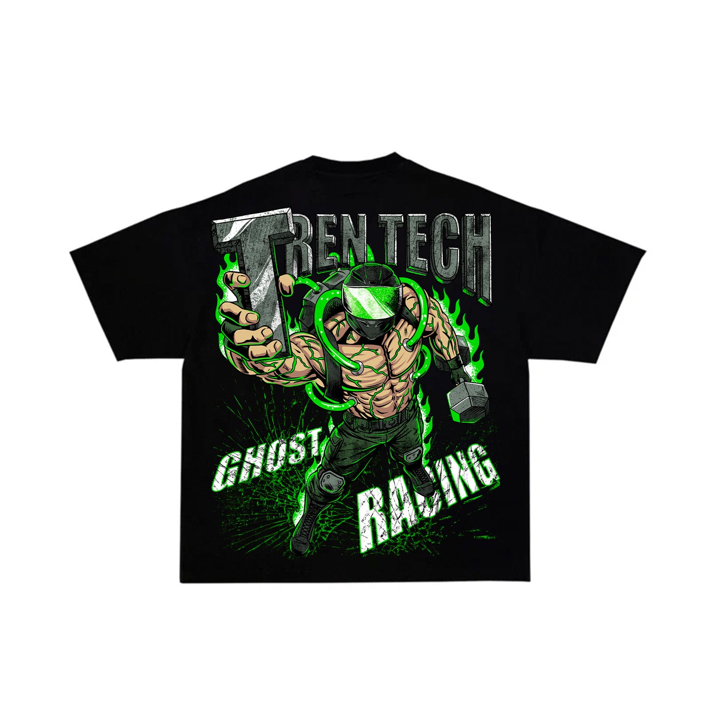 ROIDED OUT BIKER SHIRT - Black