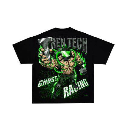 ROIDED OUT BIKER SHIRT - Black
