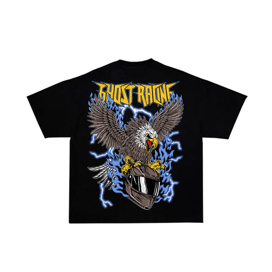 BLUE FLAMING EAGLE SHIRT - Black